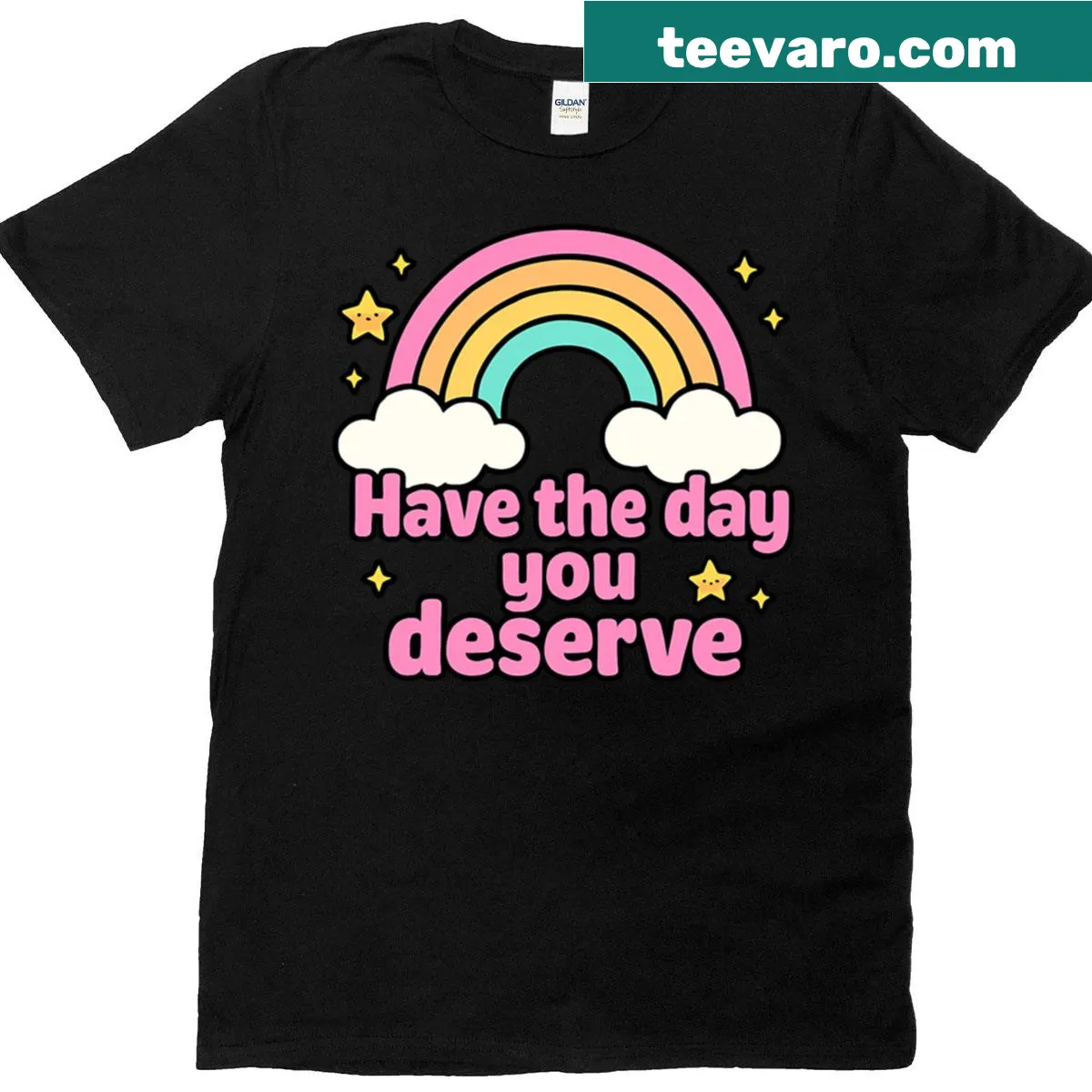 Cute t-shirt with a rainbow and the word 'Passive' underneath — on a men's t-shirt