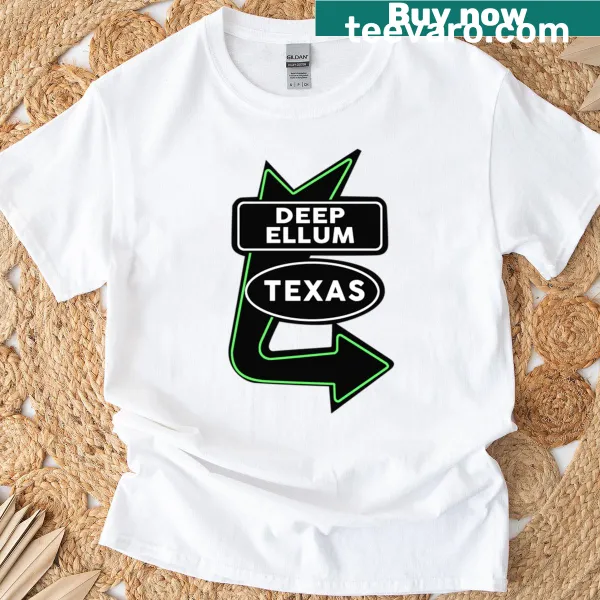 Graphic t-shirt celebrating the Deep Ellum neighborhood in Dallas