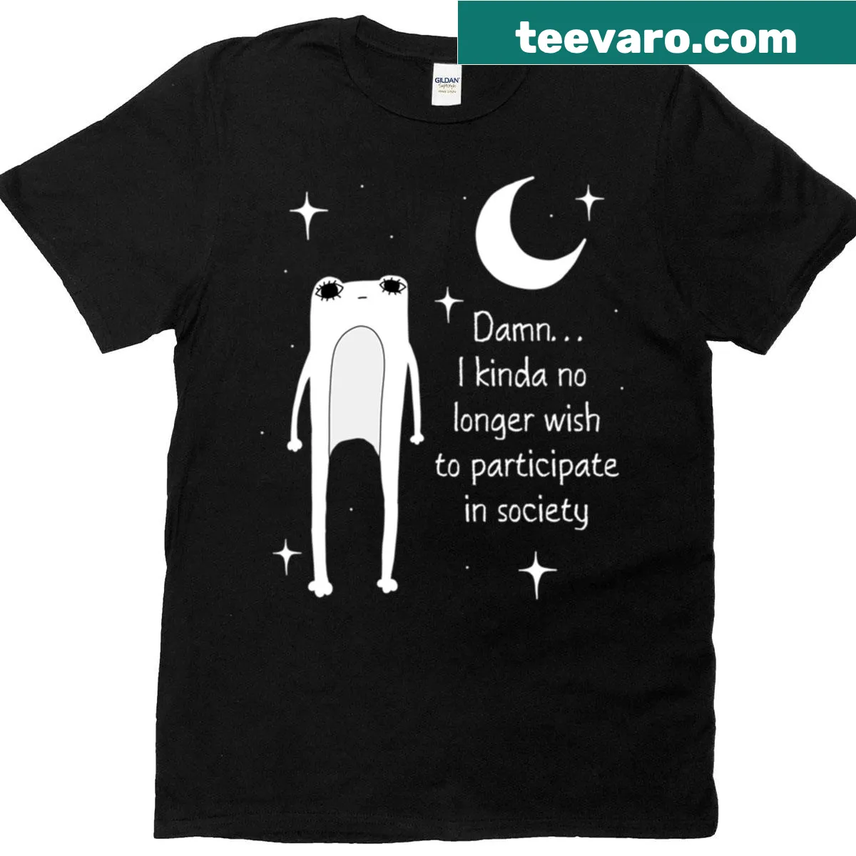 Edgy t-shirt with bold text about societal participation — on a men's t-shirt