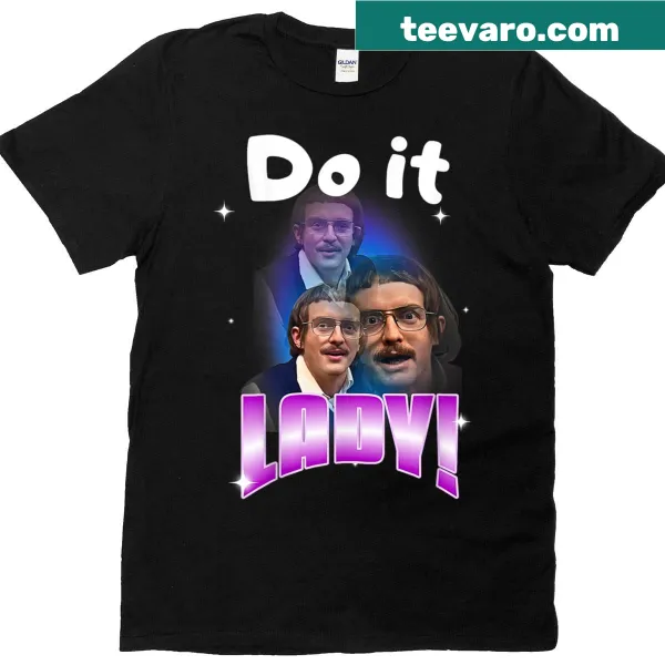 Typography T-shirt with the phrase 'Do It Lady' in a playful design