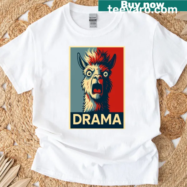 Playful pop art tee featuring a whimsical llama design.