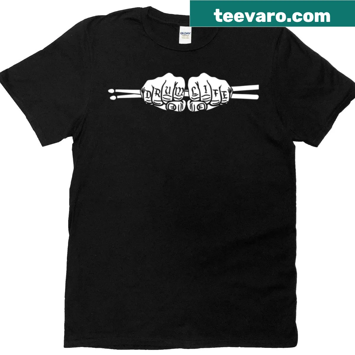 Funny drummer quote on a t-shirt, celebrating the drumming lifestyle. — on a men's t-shirt