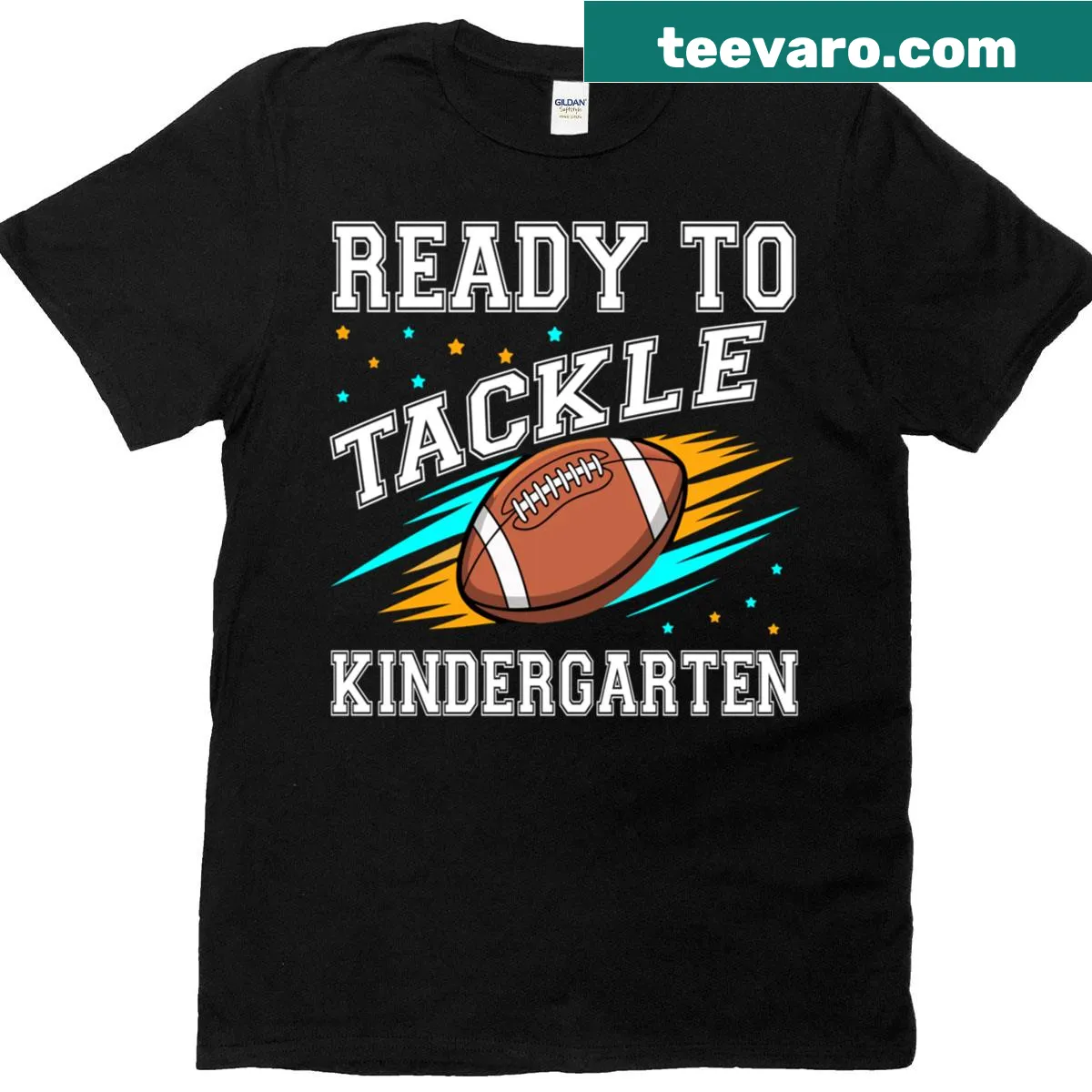 Football-themed back-to-school t-shirt for kindergarteners — on a men's t-shirt