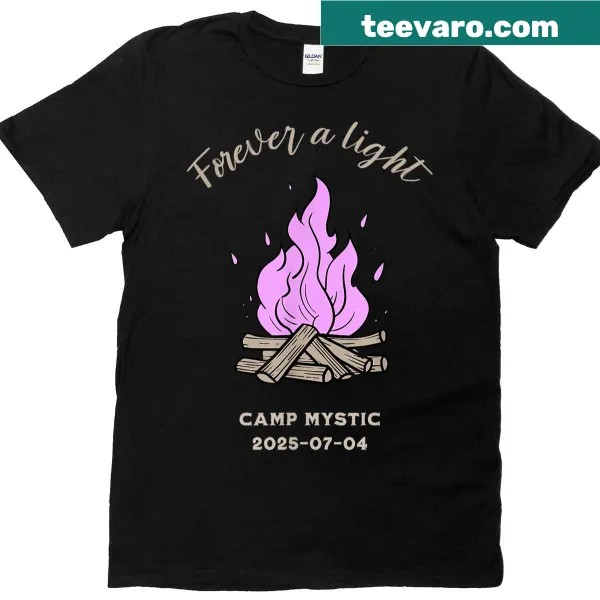 Kids Camp Mystic 2025 T-shirt celebrating outdoor adventures