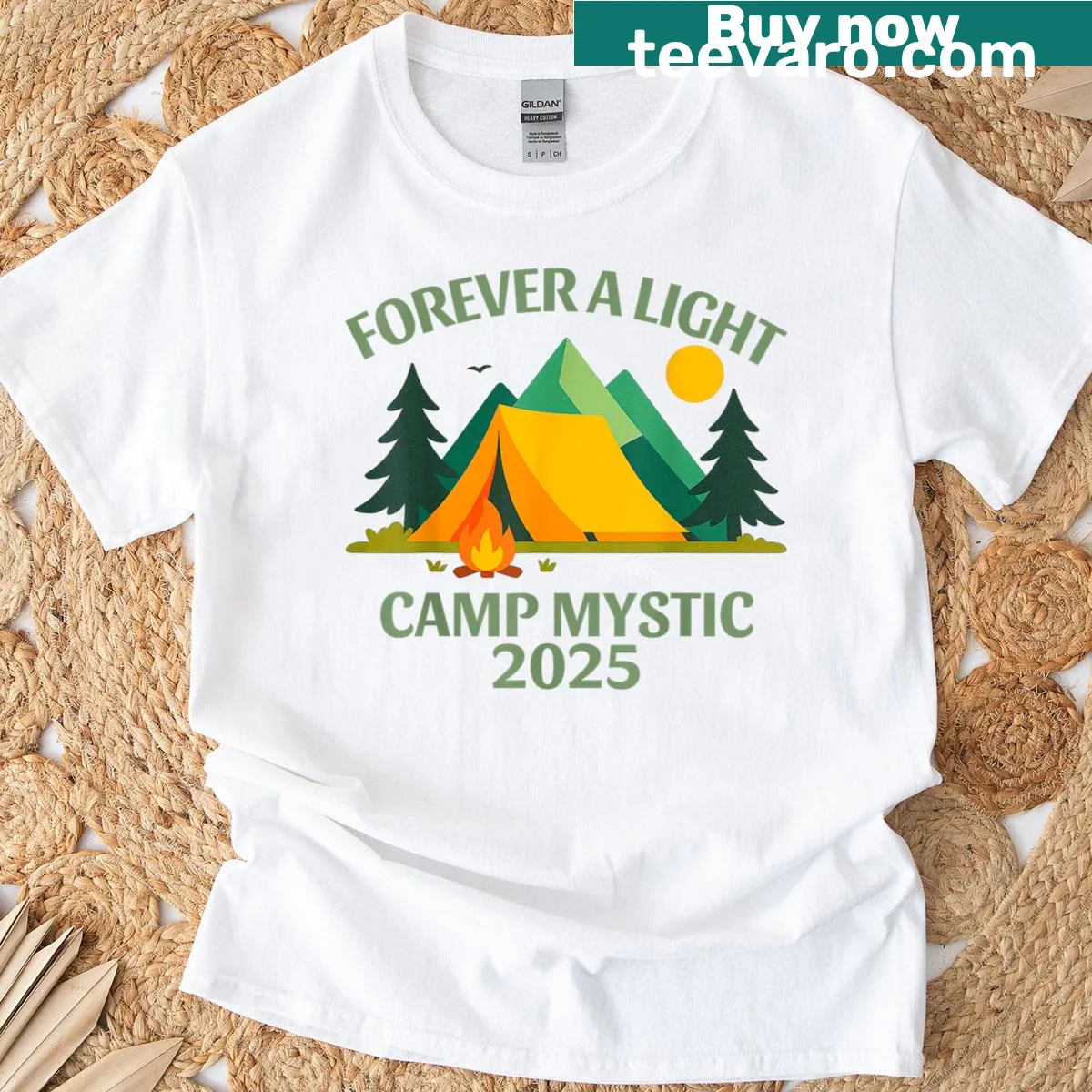 Forever A Light Camp Mystic graphic t-shirt — on a men's t-shirt