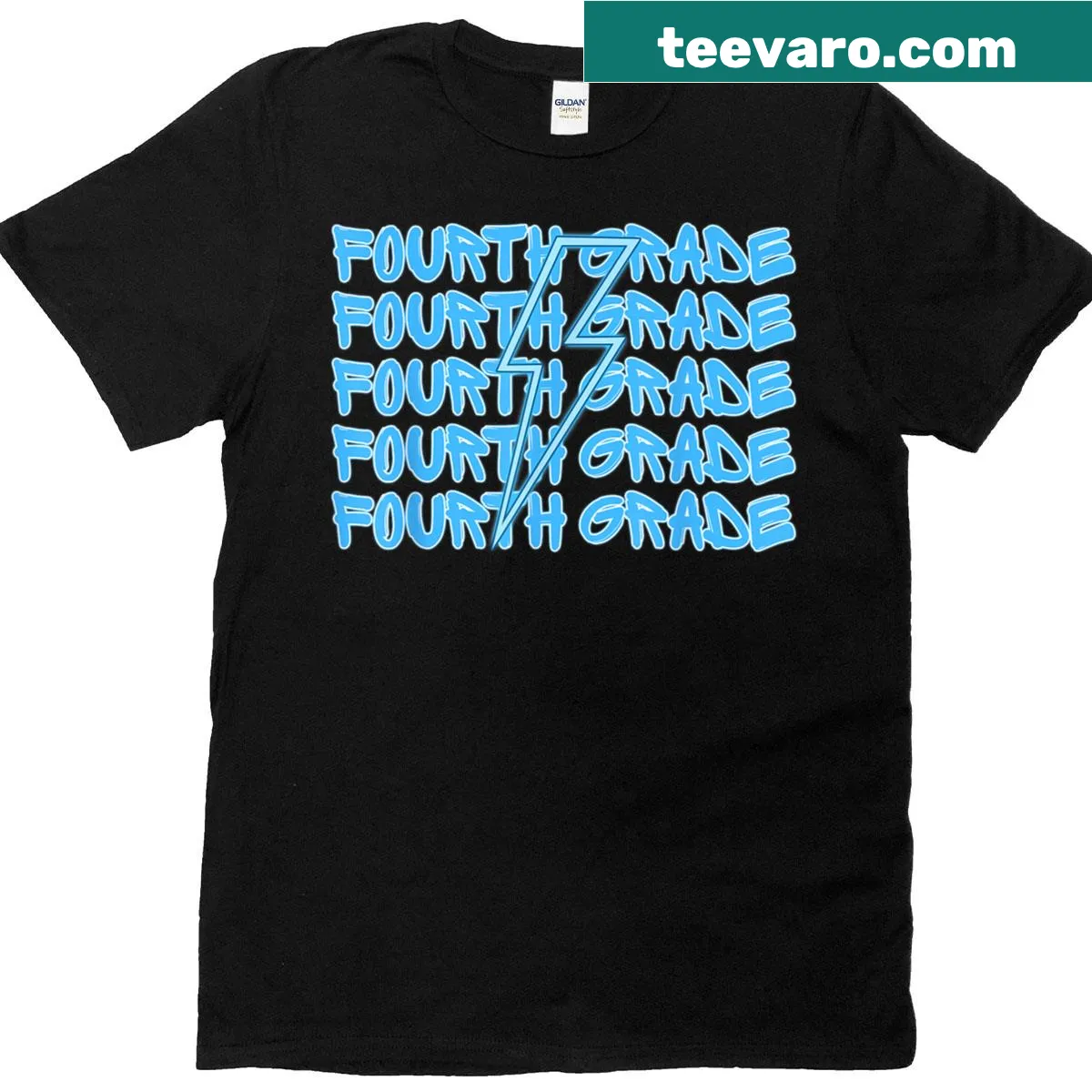 Lightning bolt graphic on a back-to-school boys T-shirt — on a men's t-shirt
