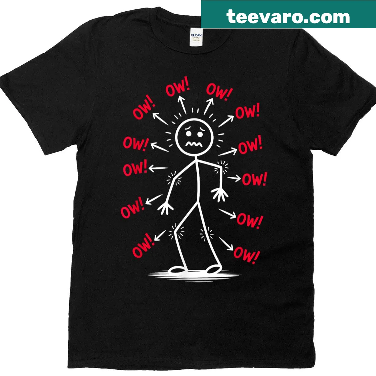 Funny text graphic about chronic pain awareness for seniors — on a men's t-shirt