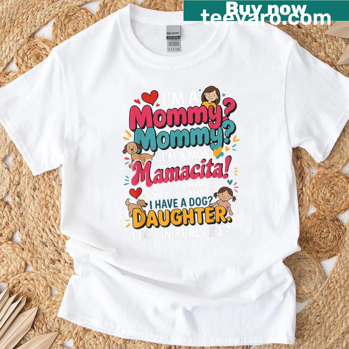 Whimsical design with flowers and humorous mom text — on a men's t-shirt