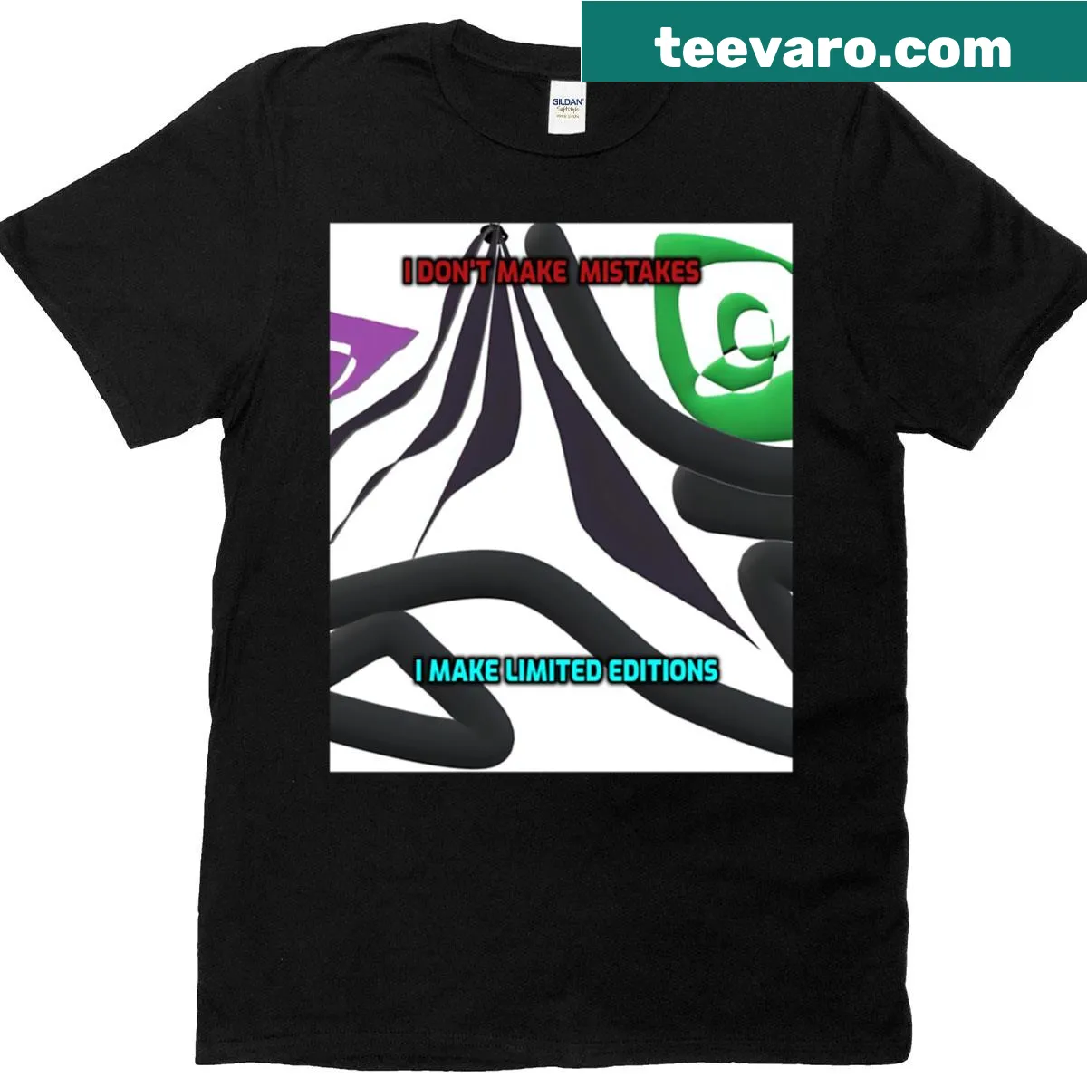 Abstract graphic with funny saying on t-shirt — on a men's t-shirt