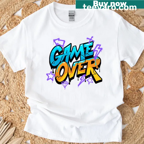T-shirt with a bold 'Game Over' graphic design