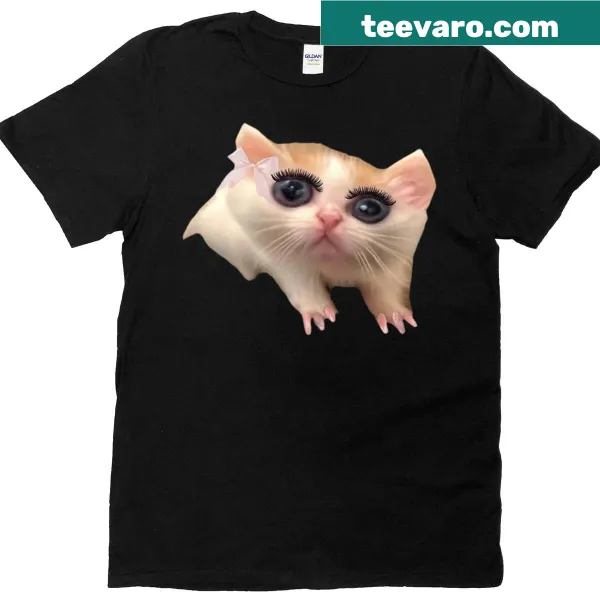 Cute t-shirt featuring a stylish illustration of a cat