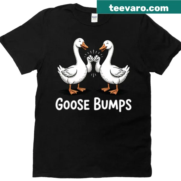 Active T-shirt featuring a whimsical cartoon goose graphic.