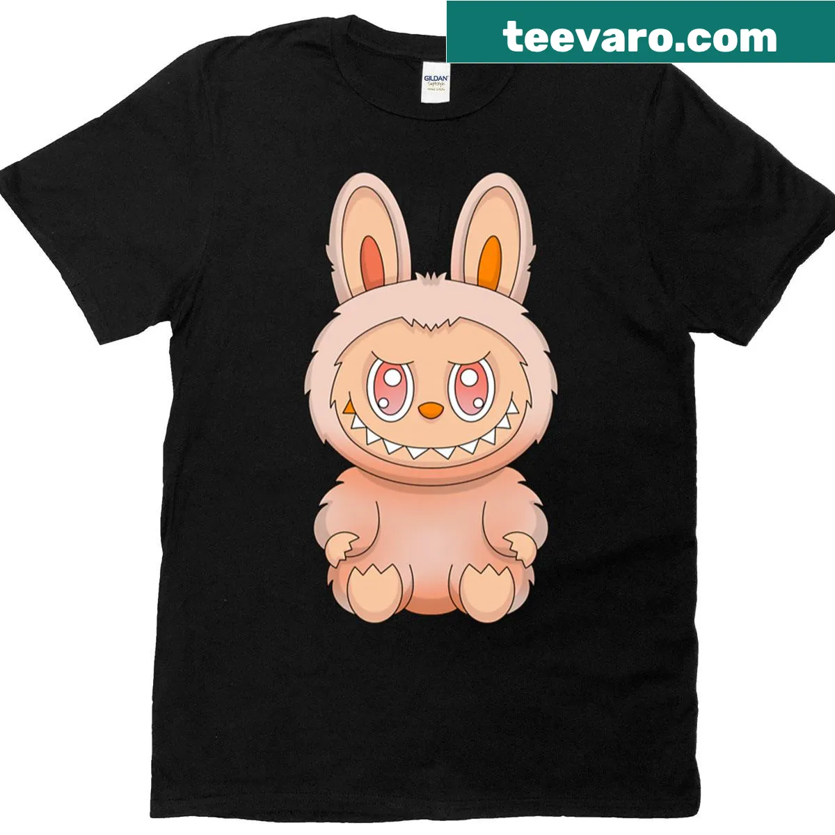 Cute monster Labubu graphic on a joyful T-shirt — on a men's t-shirt