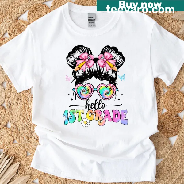 Teacher t-shirt with Hello First Grade design