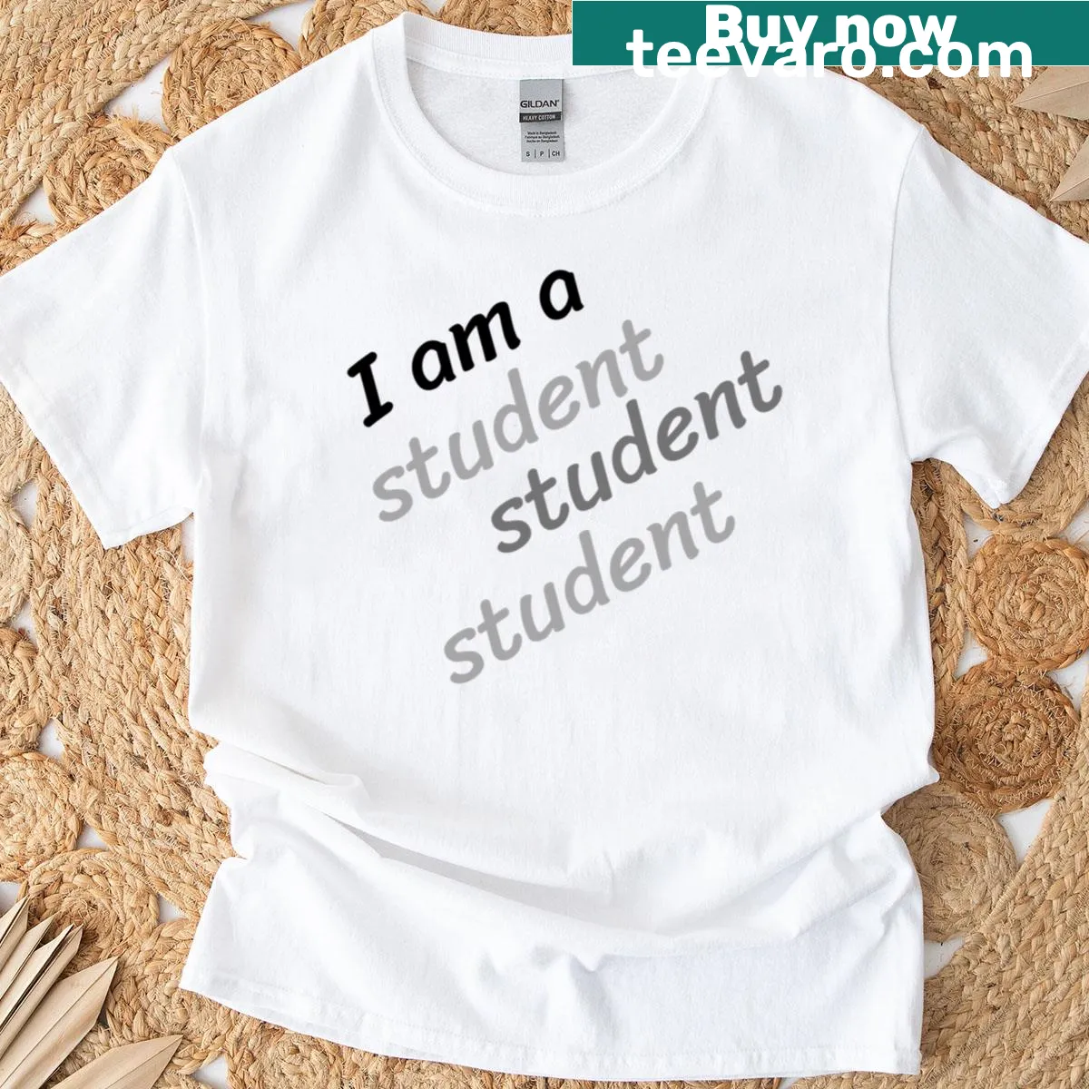 Simple t-shirt with the text 'I Am A Student' — on a men's t-shirt
