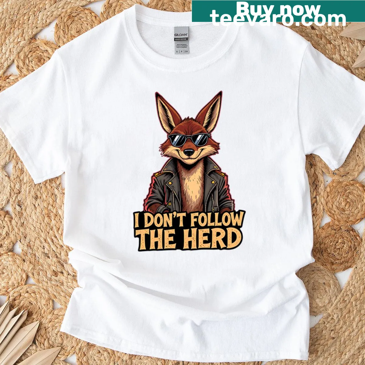 'I Don't Follow The Herd' printed on a T-shirt — on a men's t-shirt