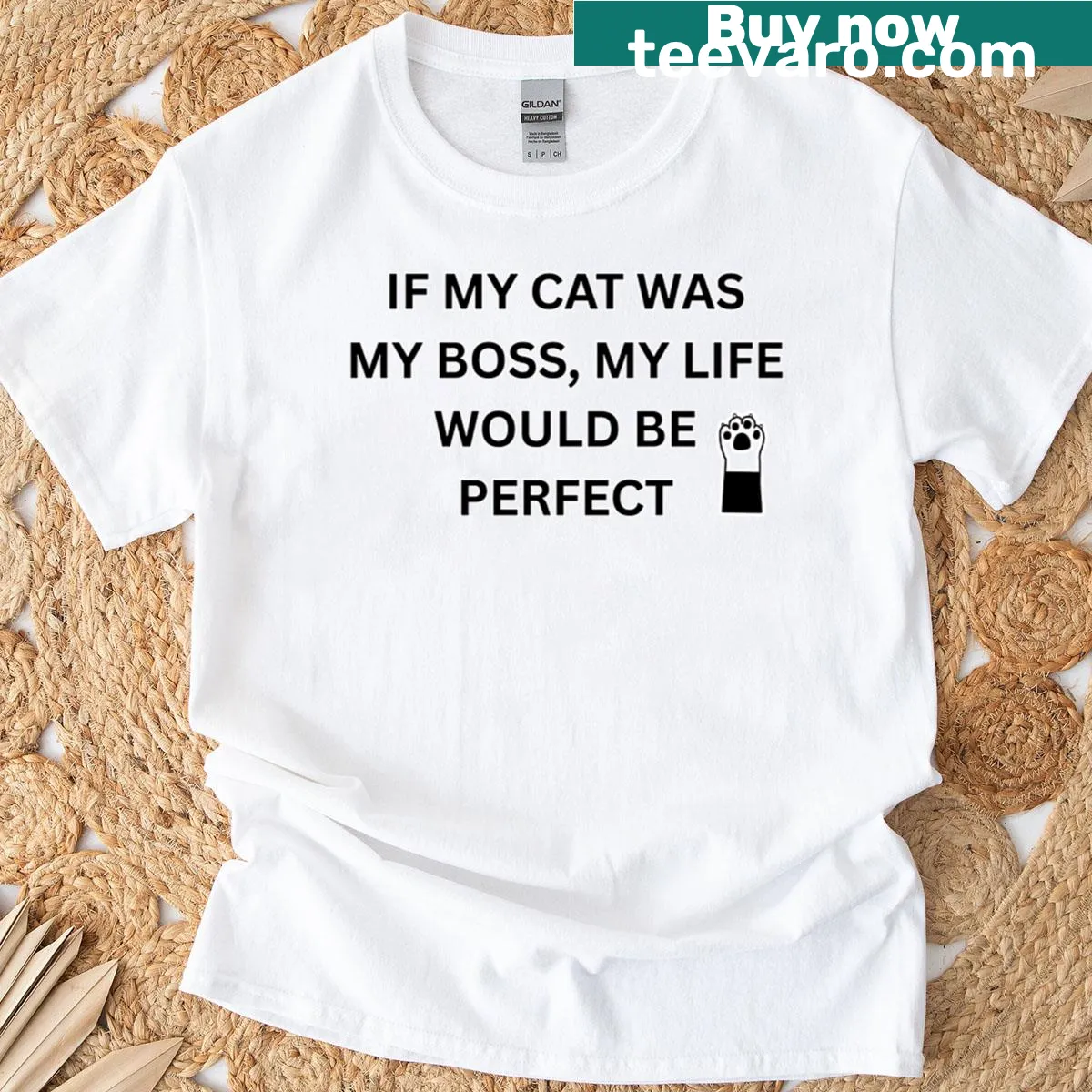 Stylish typography t-shirt declaring love for cats — on a men's t-shirt