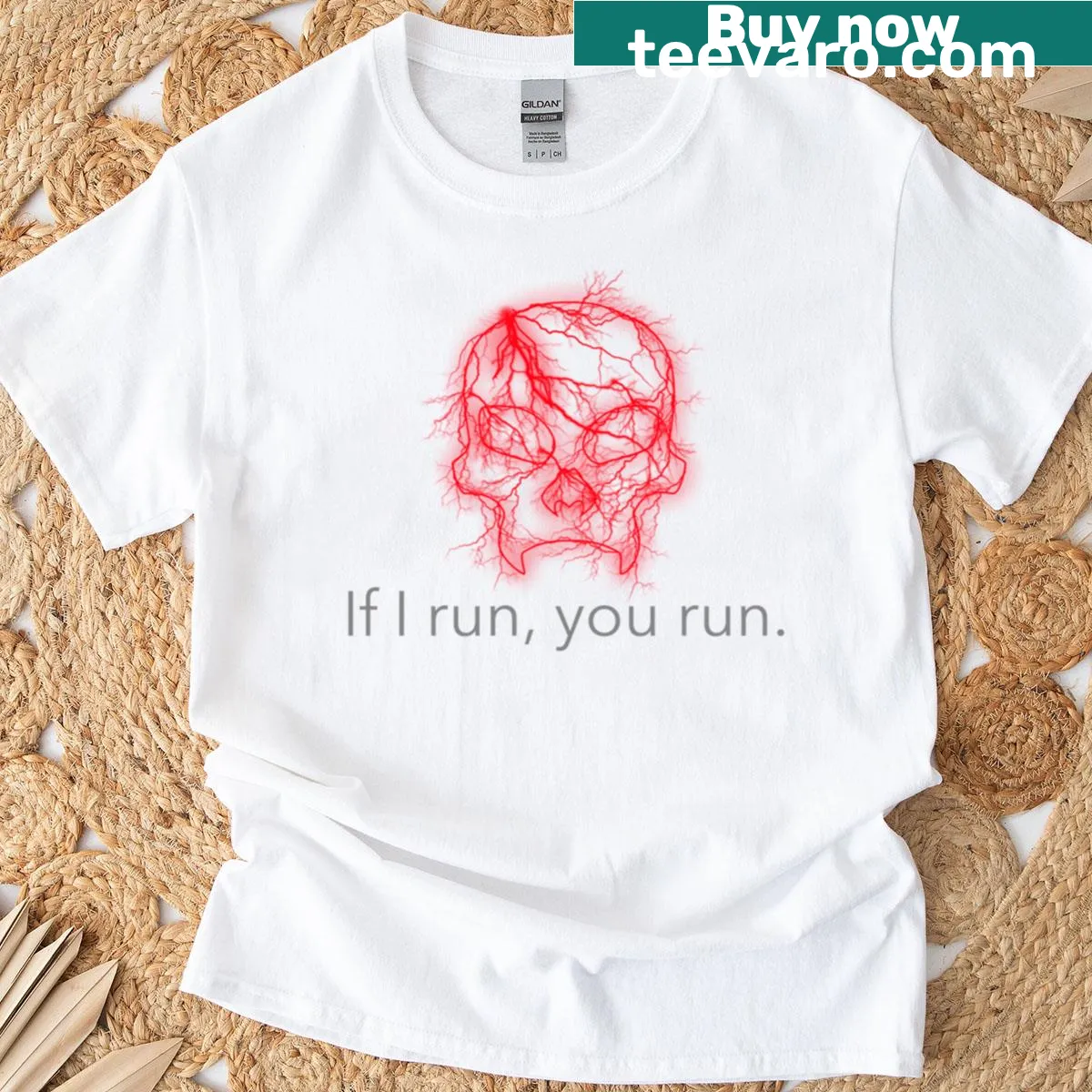 Electric Skull graphic t-shirt featuring an edgy design. — on a men's t-shirt
