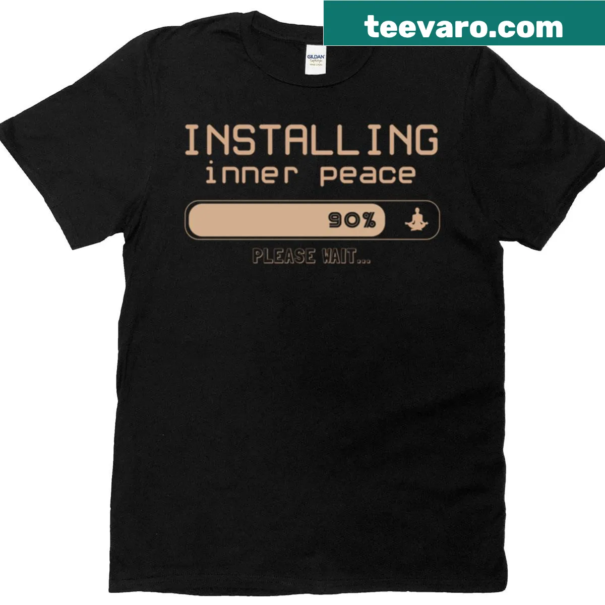 Shirt with humorous phrase about installing inner peace — on a men's t-shirt