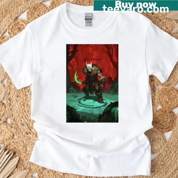 Vintage Juggernaut graphic t-shirt design.