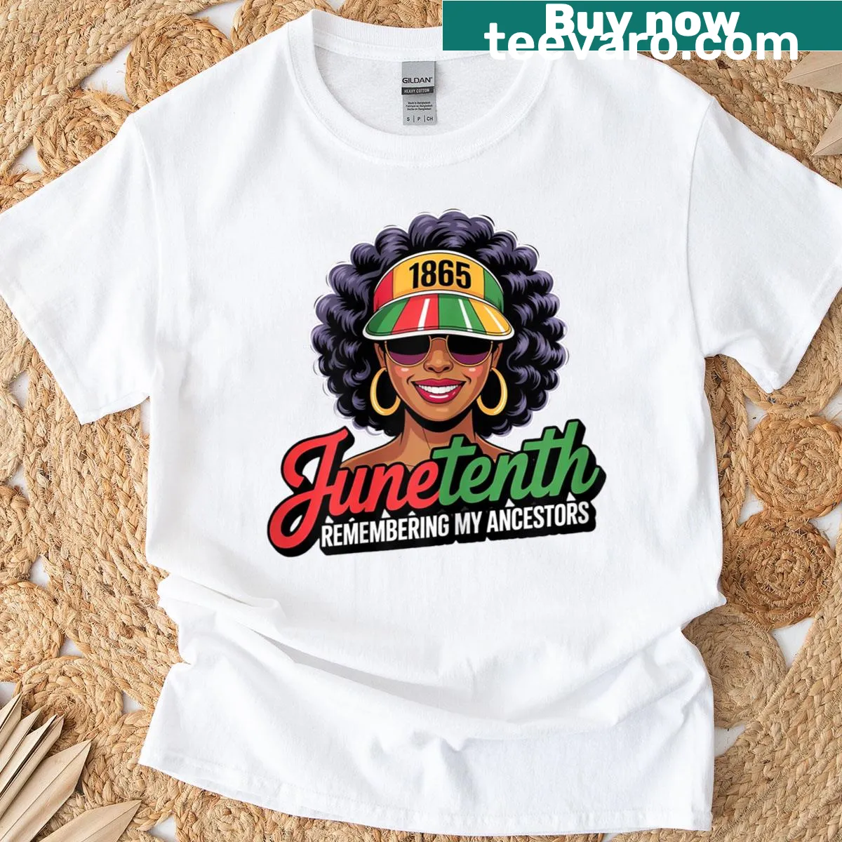Juneteenth T-shirt honoring ancestors with heartfelt text — on a men's t-shirt