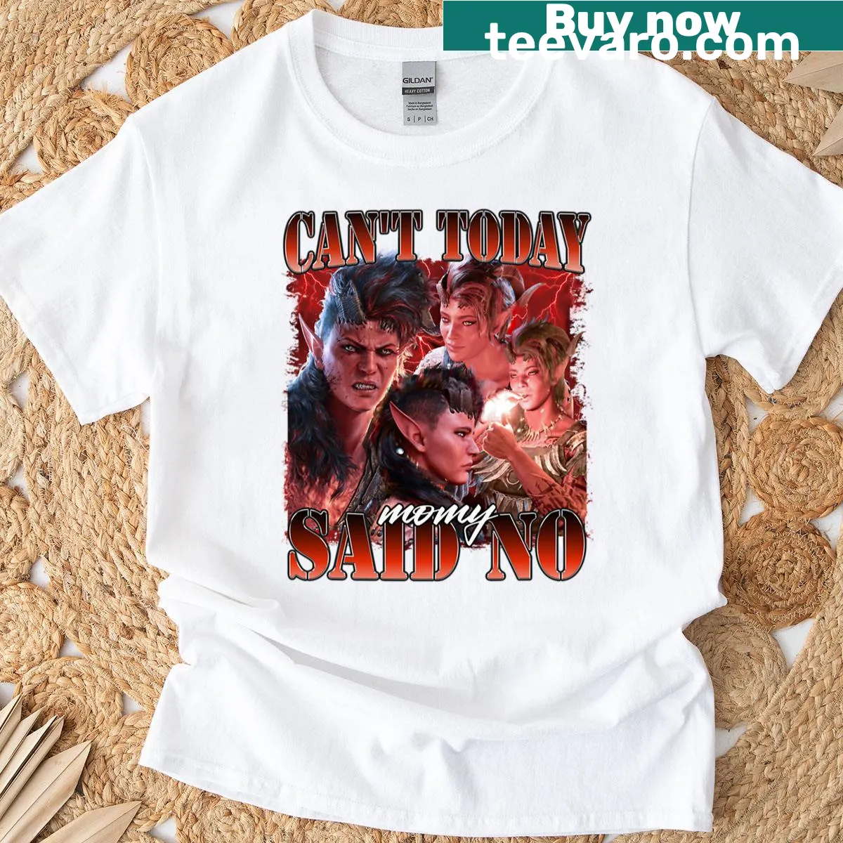 Funny Karlach meme graphic from Baldurs Gate on a T-shirt — on a men's t-shirt