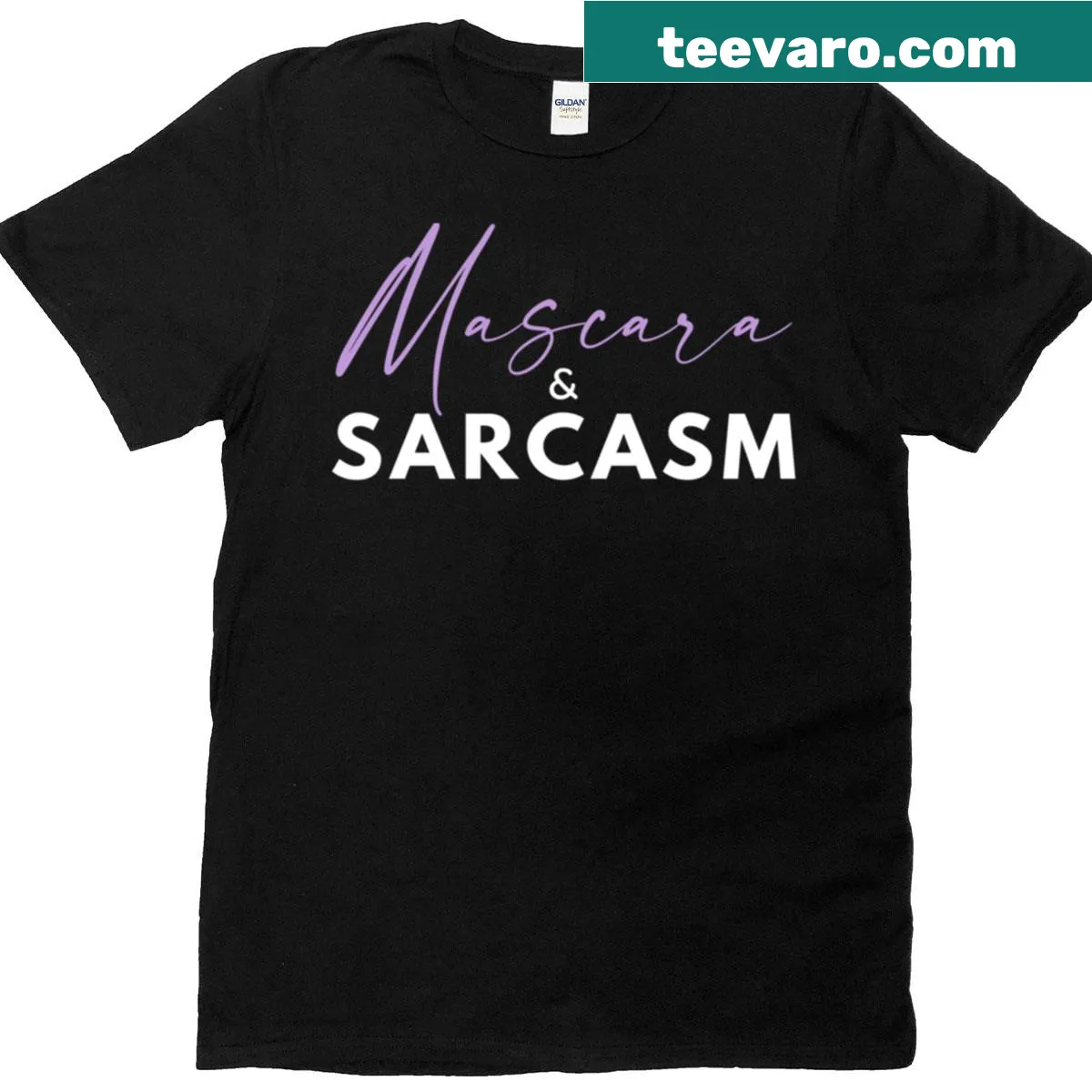 Oversized t-shirt with the quote 'Mascara Sarcasm Hot Girl Energy' — on a men's t-shirt