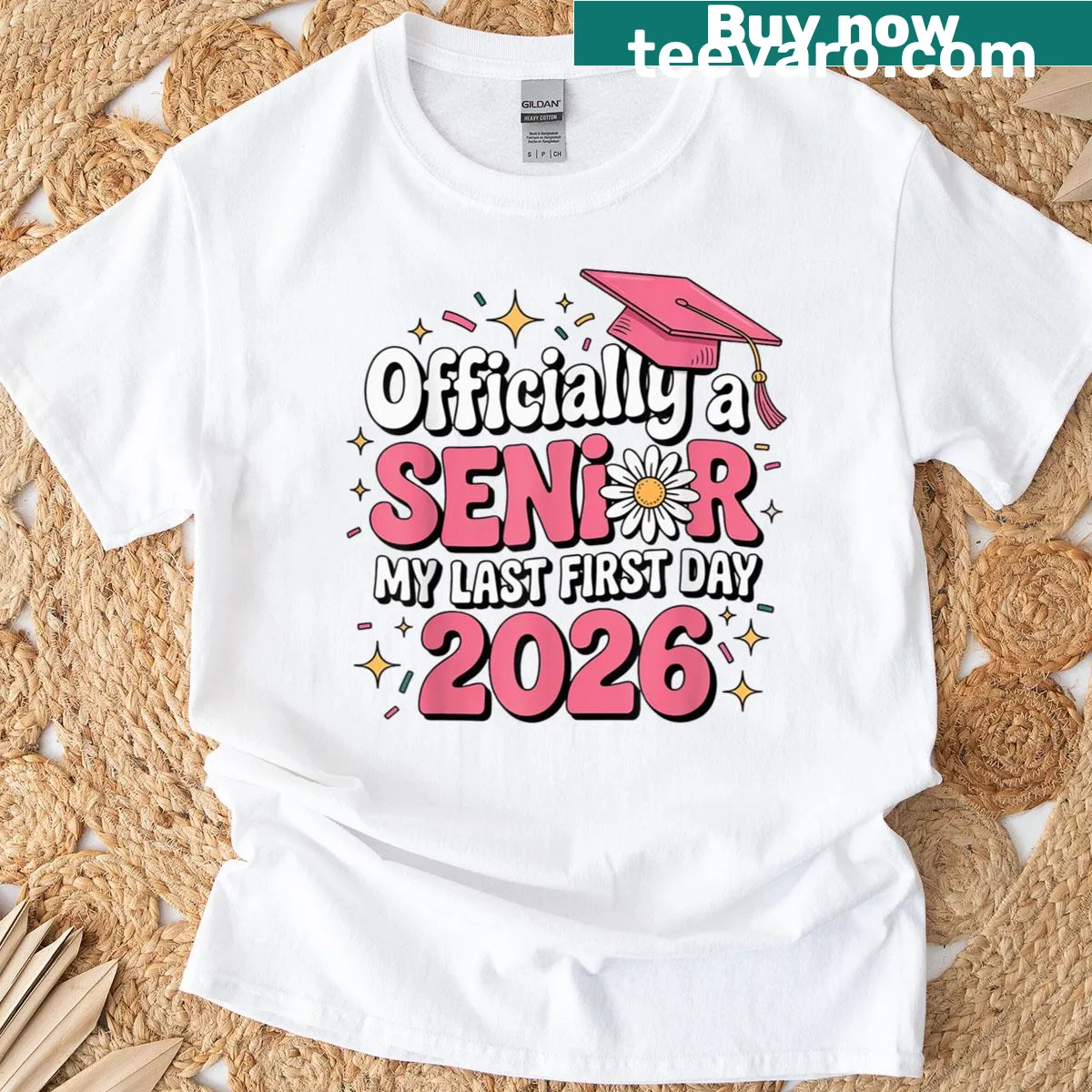 T-shirt featuring 'My Last First Day Senior Year 2026' design. — on a men's t-shirt