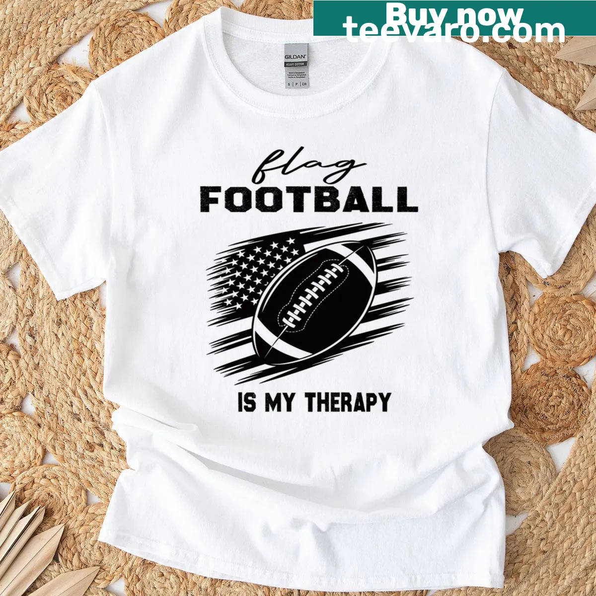 Inspirational flag football athlete mindset quote t-shirt. — on a men's t-shirt