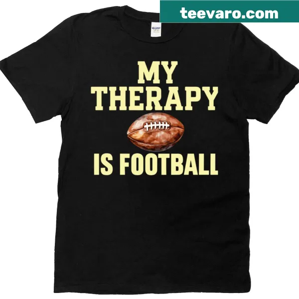 Oversized t-shirt with the quote 'My Therapy Is Football'
