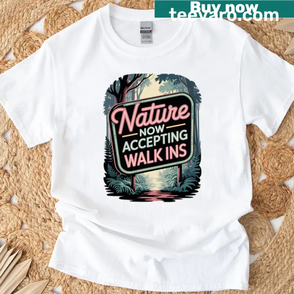 Retro neon sign design t-shirt with a nature theme