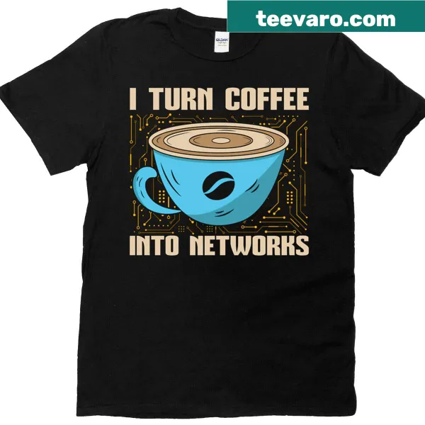 Oversized T-shirt stating 'I Turn Coffee Into Code' for programmers