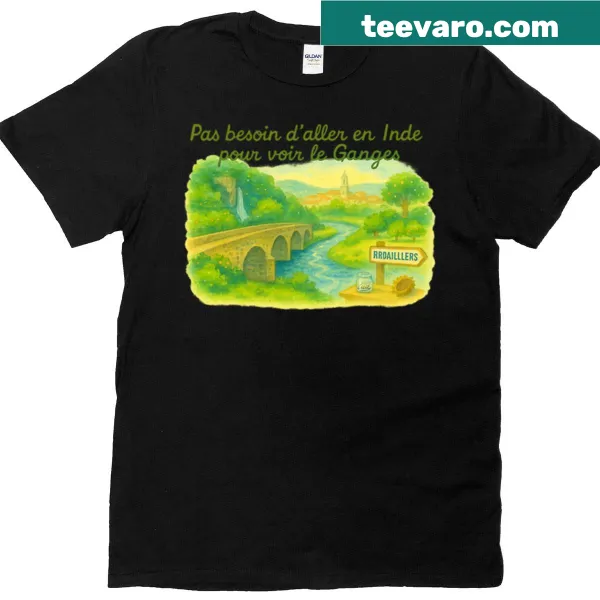 Whimsical design t-shirt referencing the Ganges River