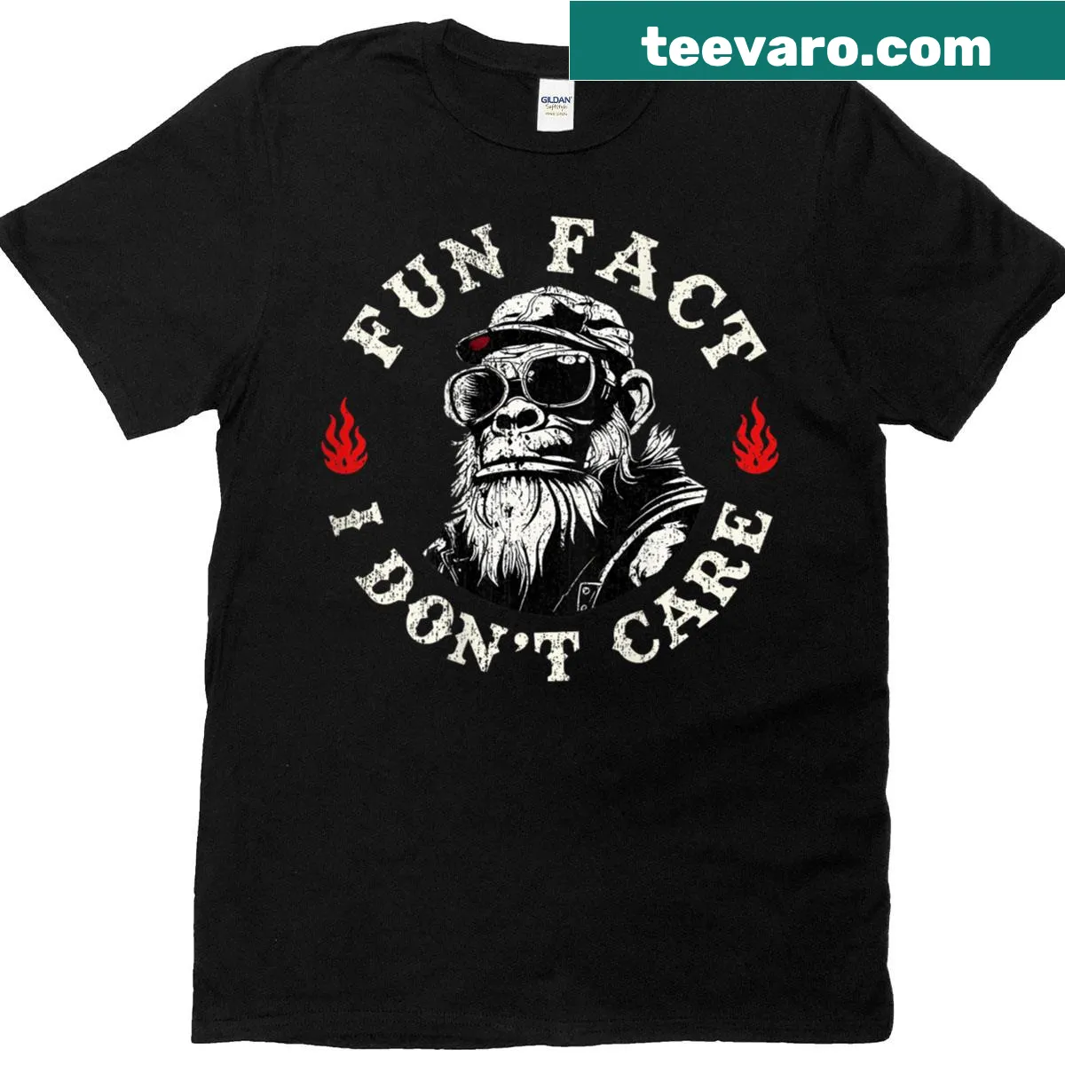 Funny t-shirt for grandpas with gorilla graphic and humorous text. — on a men's t-shirt