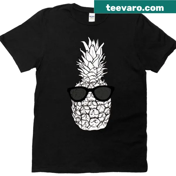 Ink drawing of a pineapple wearing sunglasses