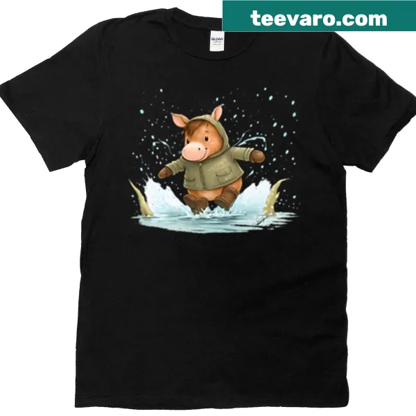 Cartoon character Pipo splashing in a puddle