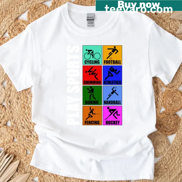 Vintage-style t-shirt promoting sports and health