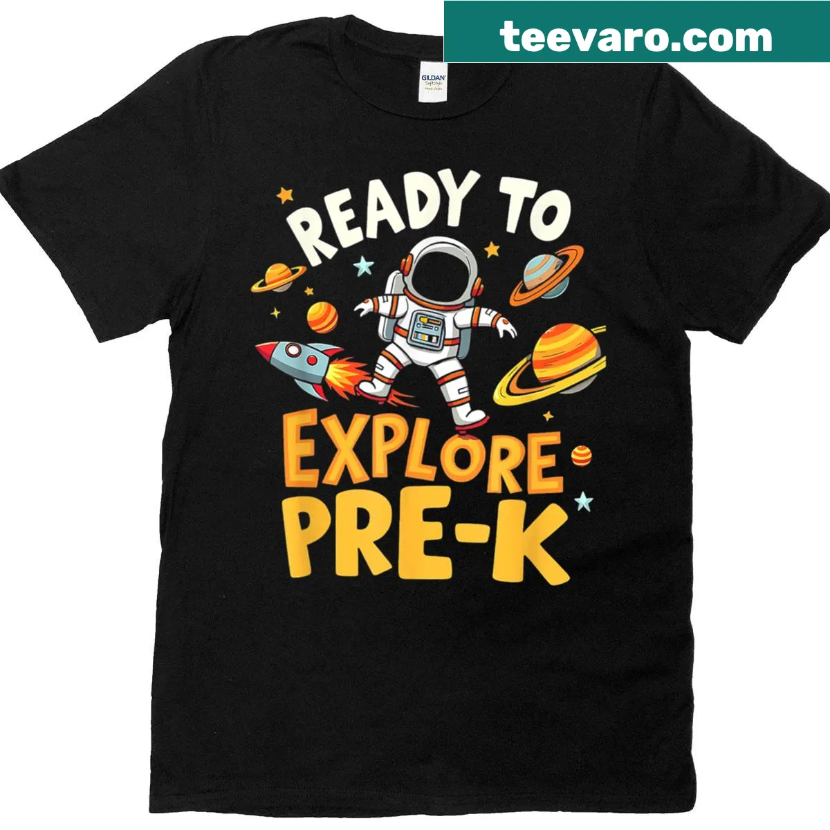 T-shirt with a child astronaut design for kids — on a men's t-shirt