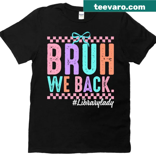 Cartoon T-shirt with library lady design for back to school