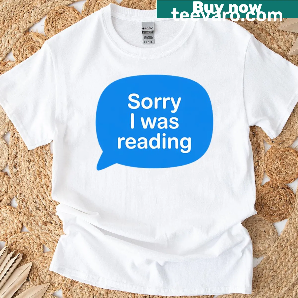 Cute book lover t-shirt with reading graphic and text — on a men's t-shirt