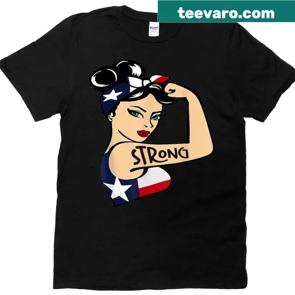 Women's T-shirt with Texas flag and Christian cross design