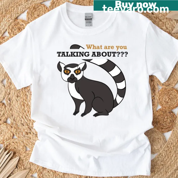 Oversized T-shirt with a surprised cartoon lemur graphic