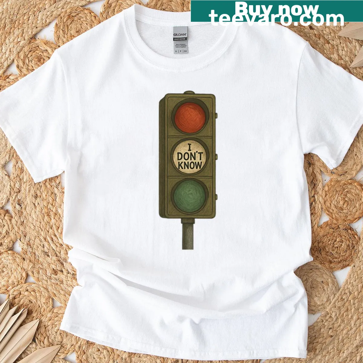 Traffic light design featuring song lyrics on a t-shirt — on a men's t-shirt
