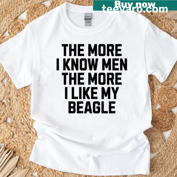 Funny t-shirt with text about liking beagles over men