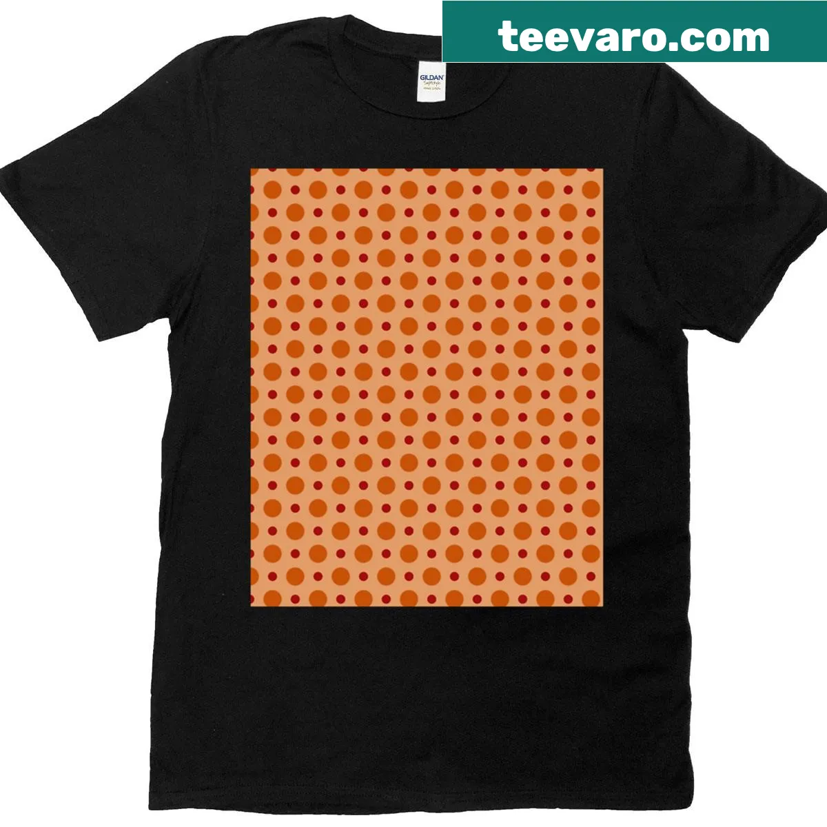 Trendy graphic t-shirt featuring tiny polka dots in a fun design — on a men's t-shirt