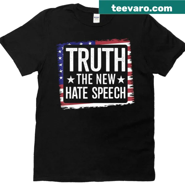 Bold T-shirt featuring a statement about truth and free speech
