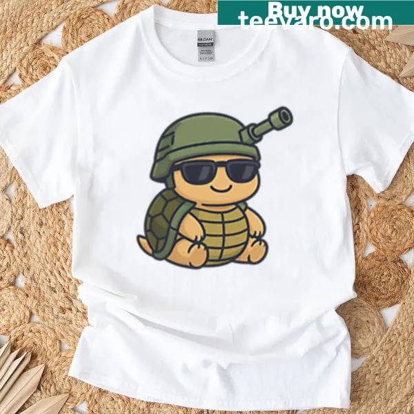 Illustrative turtle graphic on t-shirt