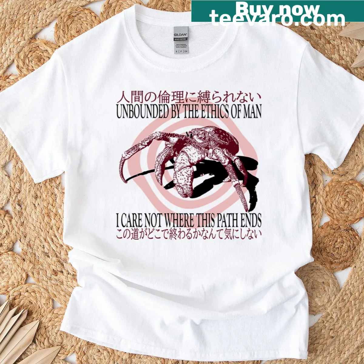 Humorous crab-themed t-shirt for quirky individuals — on a men's t-shirt