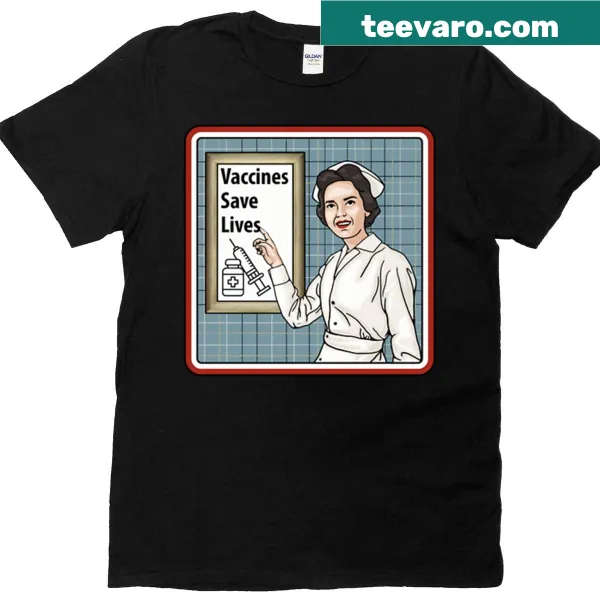 T-shirt with the phrase 'Vaccines Save Lives' emphasizing health awareness
