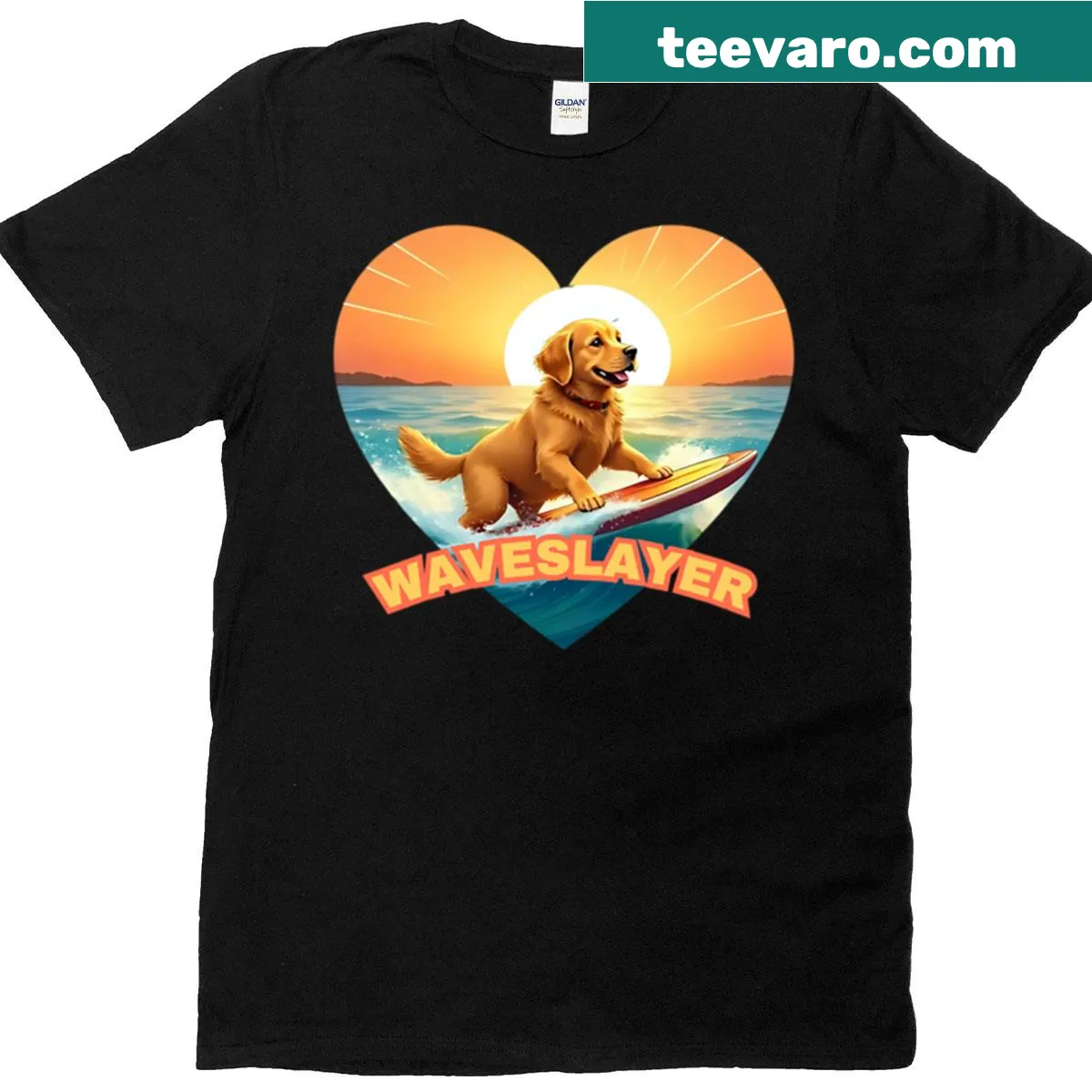 Heart-shaped Labrador design t-shirt for dog lovers — on a men's t-shirt